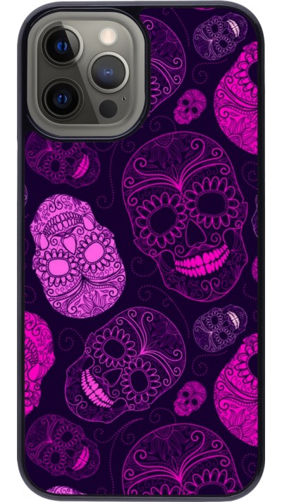iPhone 12 Pro Max Case Hülle - Halloween 2023 pink skulls