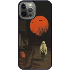 iPhone 12 Pro Max Case Hülle - Halloween 2025 Ghost on a bicycle