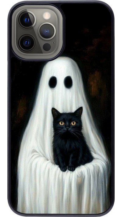 iPhone 12 Pro Max Case Hülle - Halloween 2025 Ghost with black cat