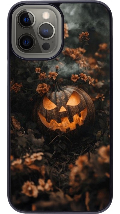 iPhone 12 Pro Max Case Hülle - Halloween 2025 Pumpkin with flowers