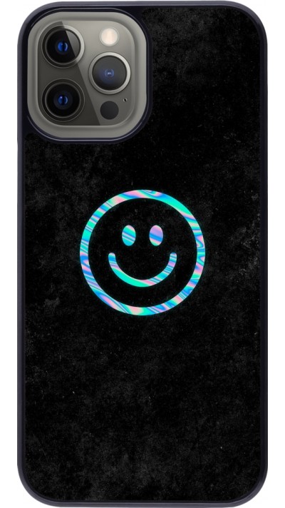 iPhone 12 Pro Max Case Hülle - Happy smiley irisirt