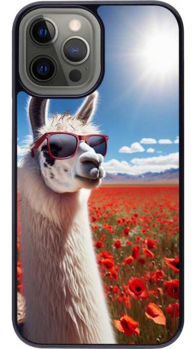 Coque iPhone 12 Pro Max - Lama Chic en Coquelicot