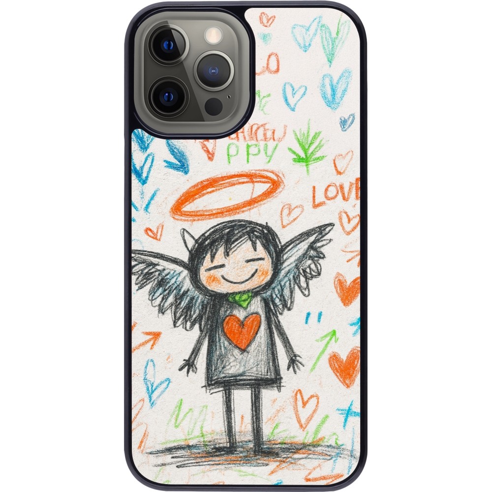 iPhone 12 Pro Max Case Hülle - Little Angel Sketch Love