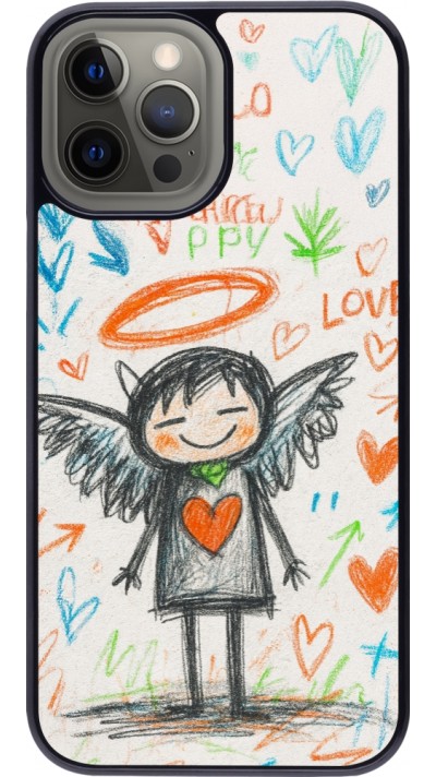 iPhone 12 Pro Max Case Hülle - Little Angel Sketch Love