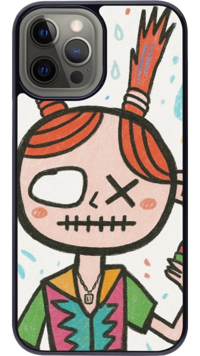 iPhone 12 Pro Max Case Hülle - Little Girl Sketch