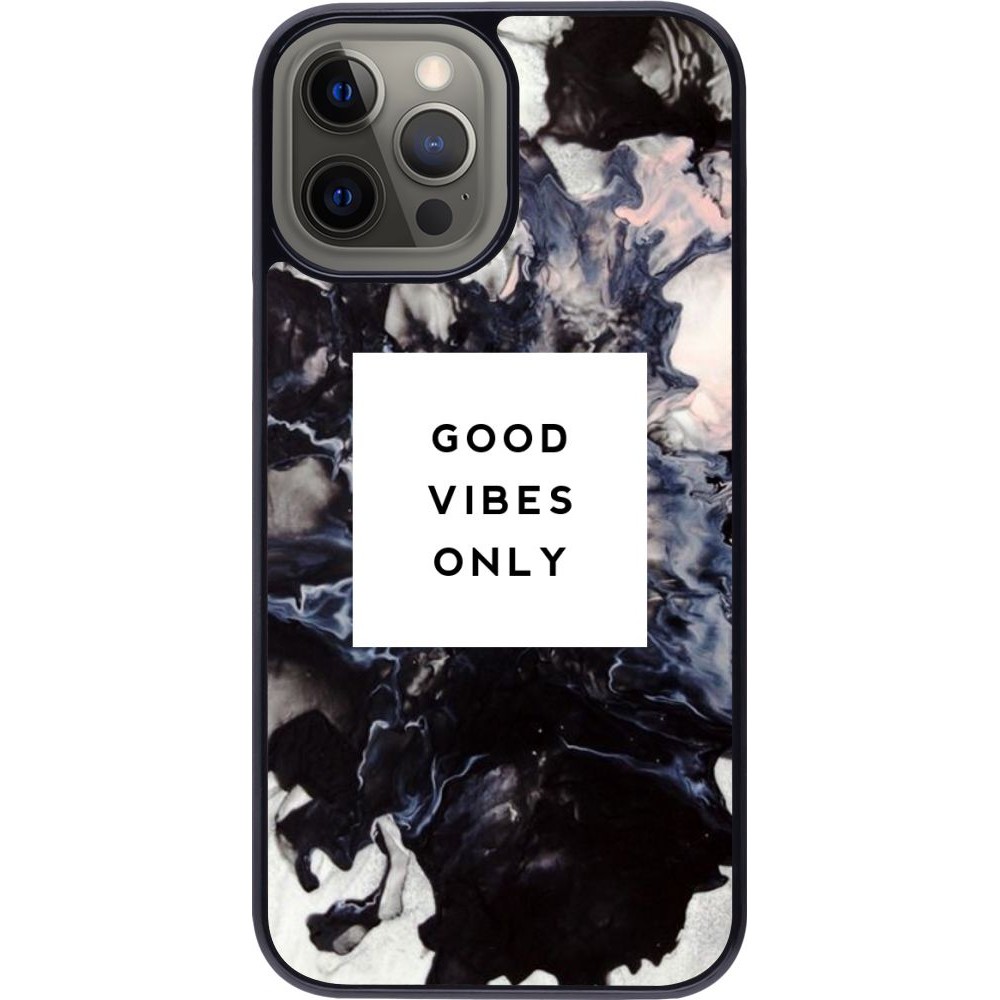 Coque iPhone 12 Pro Max - Marble Good Vibes Only
