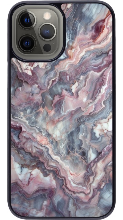 iPhone 12 Pro Max Case Hülle - Violetter silberner Marmor