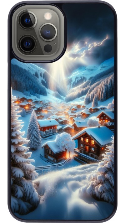 iPhone 12 Pro Max Case Hülle - Berg Schnee Licht