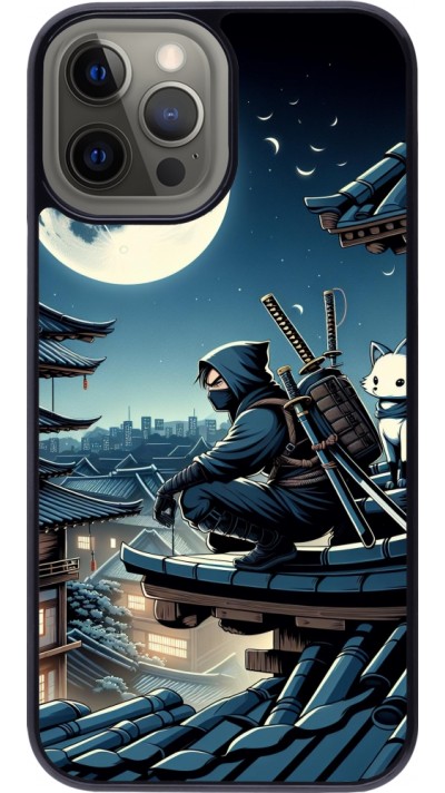 Coque iPhone 12 Pro Max - Ninja sous la lune