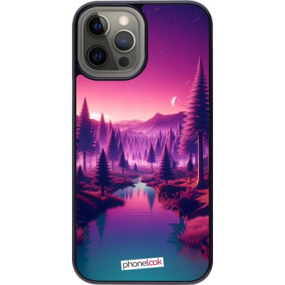 iPhone 12 Pro Max Case Hülle - Lila-rosa Landschaft