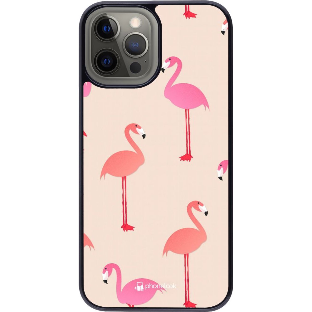 Coque iPhone 12 Pro Max - Pink Flamingos Pattern