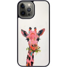 Coque iPhone 12 Pro Max - Pink Girafe Paint