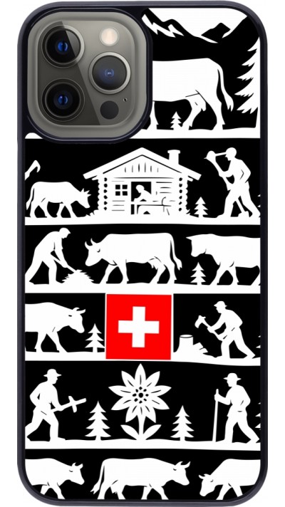Coque iPhone 12 Pro Max - Poya Suisse 1 noir