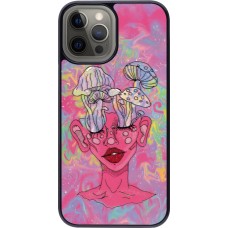 iPhone 12 Pro Max Case Hülle - Psychedelic pink mushroom