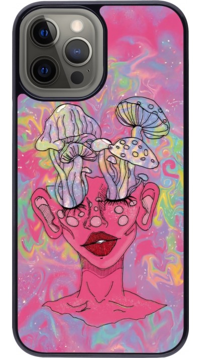 iPhone 12 Pro Max Case Hülle - Psychedelic pink mushroom