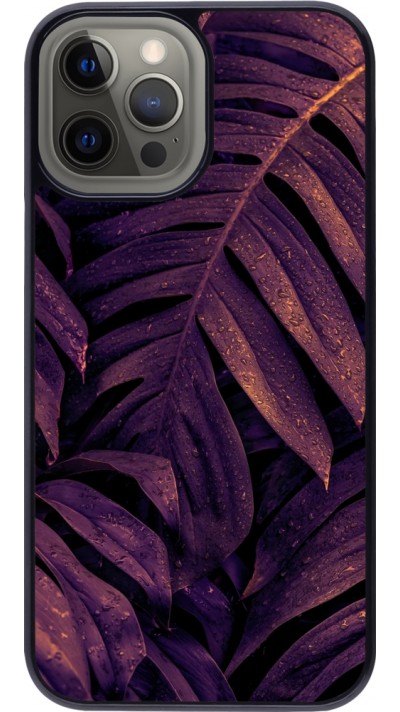 iPhone 12 Pro Max Case Hülle - Purple Light Leaves