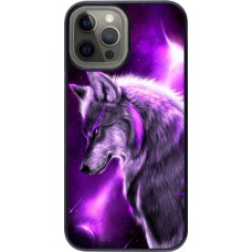 Hülle iPhone 12 Pro Max - Purple Sky Wolf