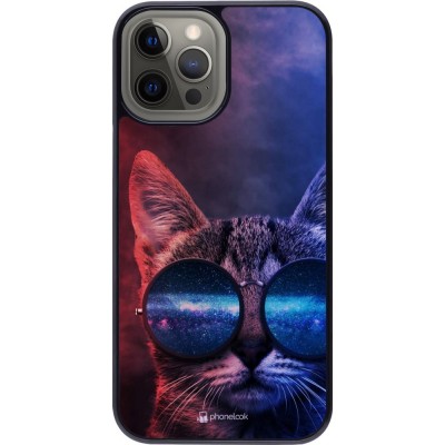 Hülle iPhone 12 Pro Max - Red Blue Cat Glasses