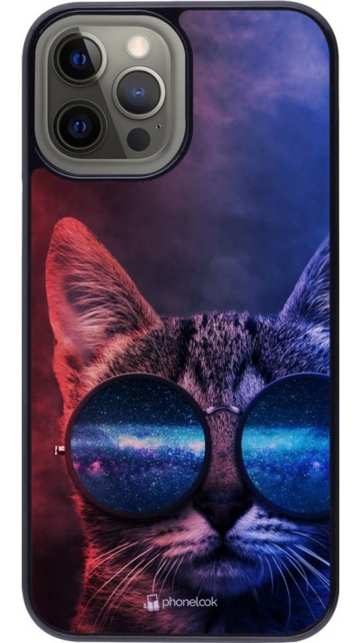 Coque iPhone 12 Pro Max - Red Blue Cat Glasses