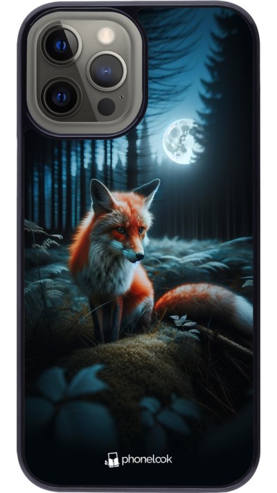Coque iPhone 12 Pro Max - Renard lune forêt