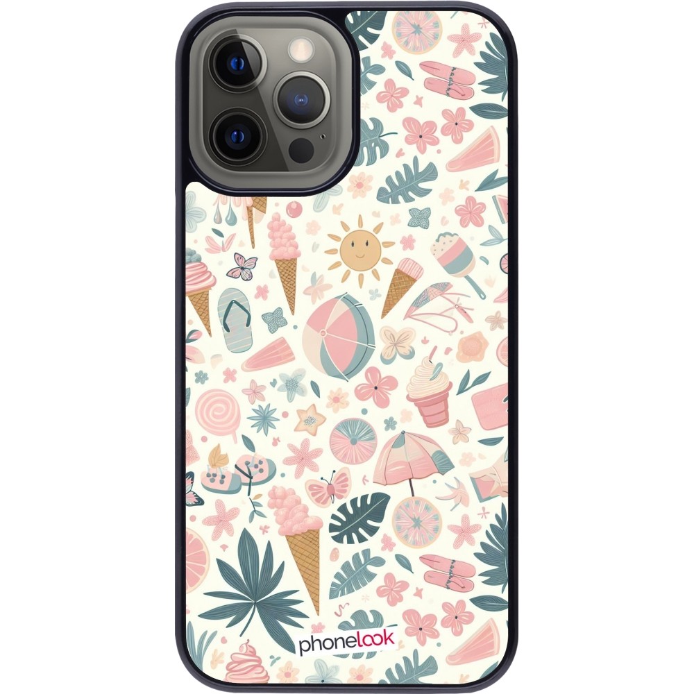 Coque iPhone 12 Pro Max - Summer Pink Pattern