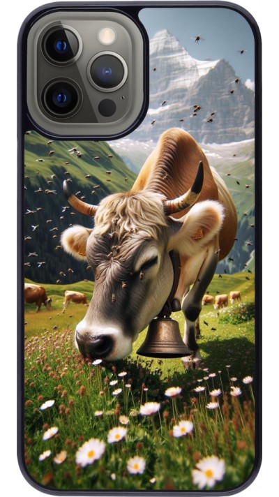 Coque iPhone 12 Pro Max - Vache montagne Valais