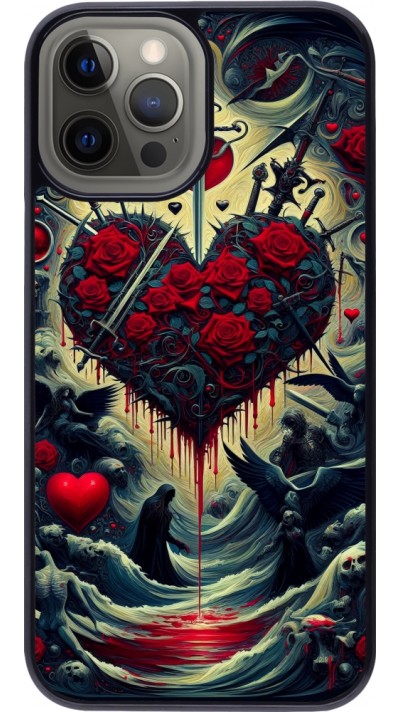 Coque iPhone 12 Pro Max - Dark Love Coeur Sang