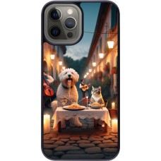 iPhone 12 Pro Max Case Hülle - Valentin 2024 Hund & Katze Kerzenlicht