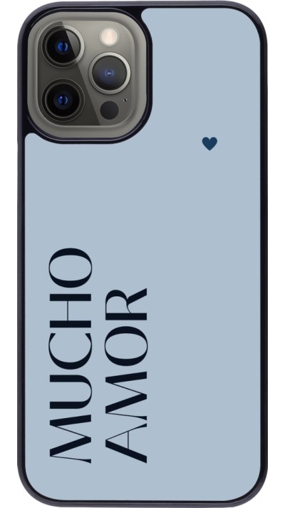 Coque iPhone 12 Pro Max - Valentine 2024 mucho amor azul