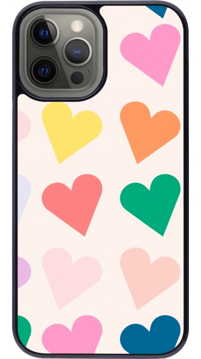 Coque iPhone 12 Pro Max - Valentine 2023 colorful hearts