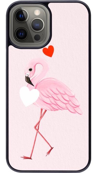 Coque iPhone 12 Pro Max - Valentine 2023 flamingo hearts