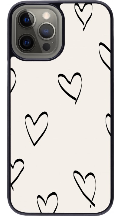Coque iPhone 12 Pro Max - Valentine 2023 minimalist hearts