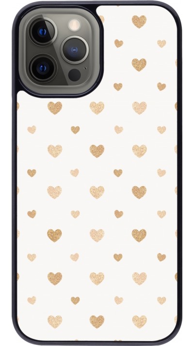 Coque iPhone 12 Pro Max - Valentine 2023 multiple gold hearts