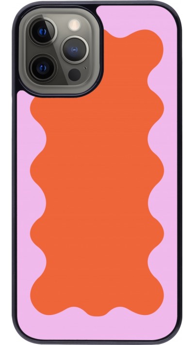 iPhone 12 Pro Max Case Hülle - Wavy Rectangle Orange Pink