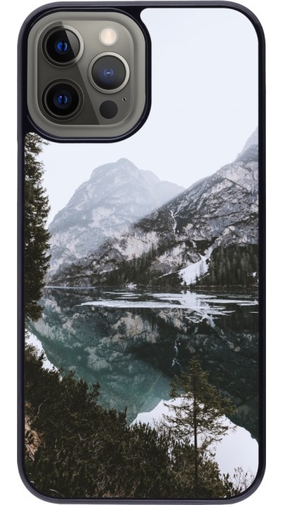 iPhone 12 Pro Max Case Hülle - Winter 22 snowy mountain and lake