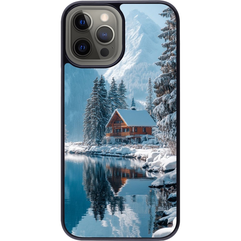 Coque iPhone 12 Pro Max - Winter 25 Winter house forest day