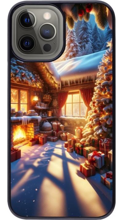 Coque iPhone 12 Pro Max - Noël Chalet Féerie