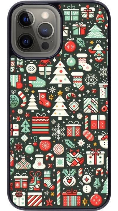 iPhone 12 Pro Max Case Hülle - Weihnachten 2023 Flachmuster