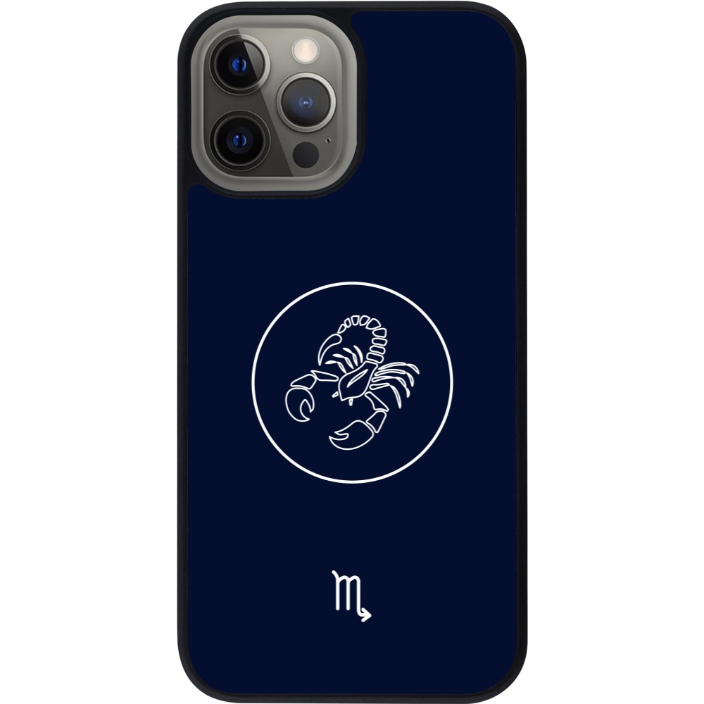 iPhone 12 Pro Max Case Hülle - Silikon schwarz Astrologie Skorpion