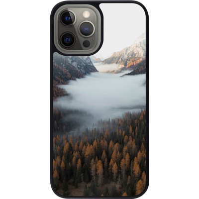 iPhone 12 Pro Max Case Hülle - Silikon schwarz Autumn 22 forest lanscape
