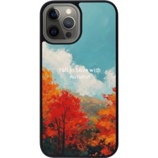 iPhone 12 Pro Max Case Hülle - Silikon schwarz Autumn 25 Fall in love