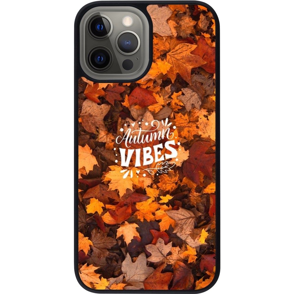 Coque iPhone 12 Pro Max - Silicone rigide noir Autumn 25 Autumn vibes
