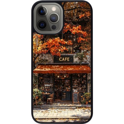 Coque iPhone 12 Pro Max - Silicone rigide noir Autumn 25 Coffee shop