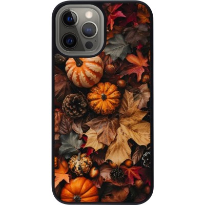 iPhone 12 Pro Max Case Hülle - Silikon schwarz Autumn 25 Pumpkin