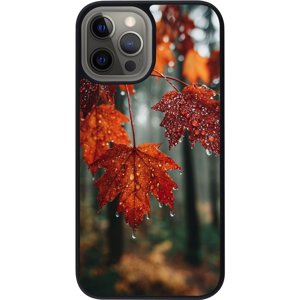 Coque iPhone 12 Pro Max - Silicone rigide noir Autumn 25 Rain