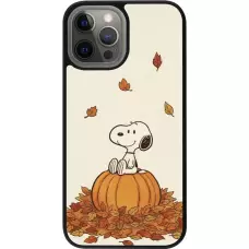 Coque iPhone 12 Pro Max - Silicone rigide noir Autumn 26 Snoopy autumn