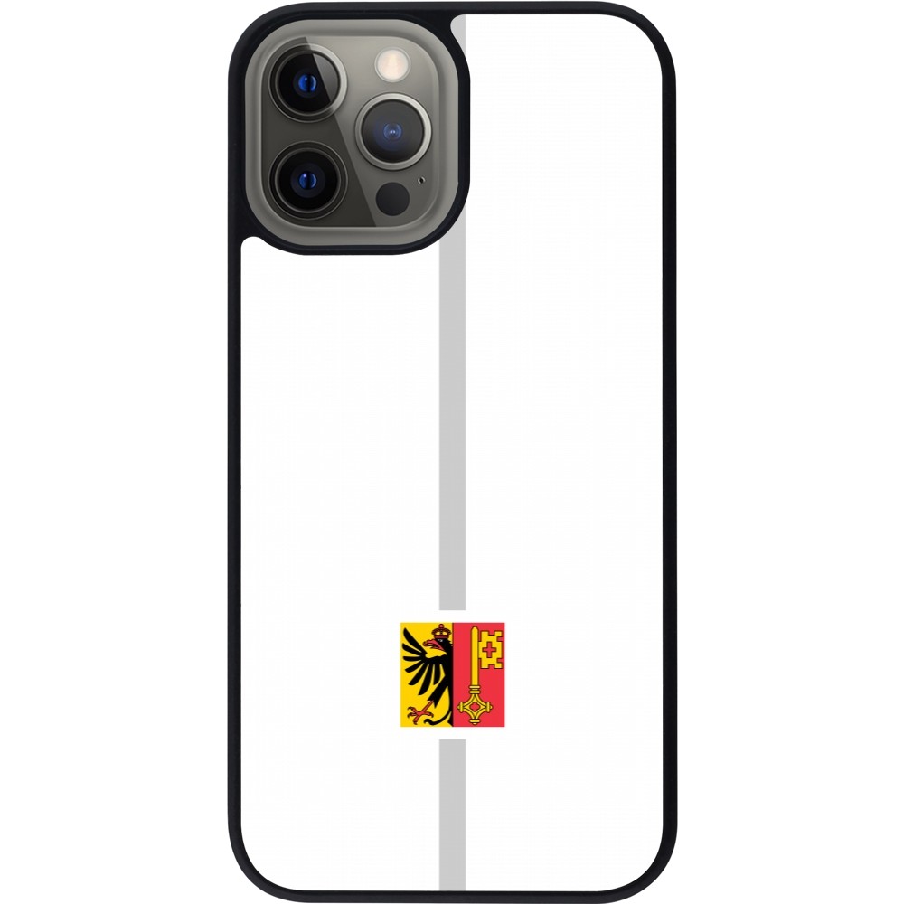 iPhone 12 Pro Max Case Hülle - Silikon schwarz Kanton GE weiss