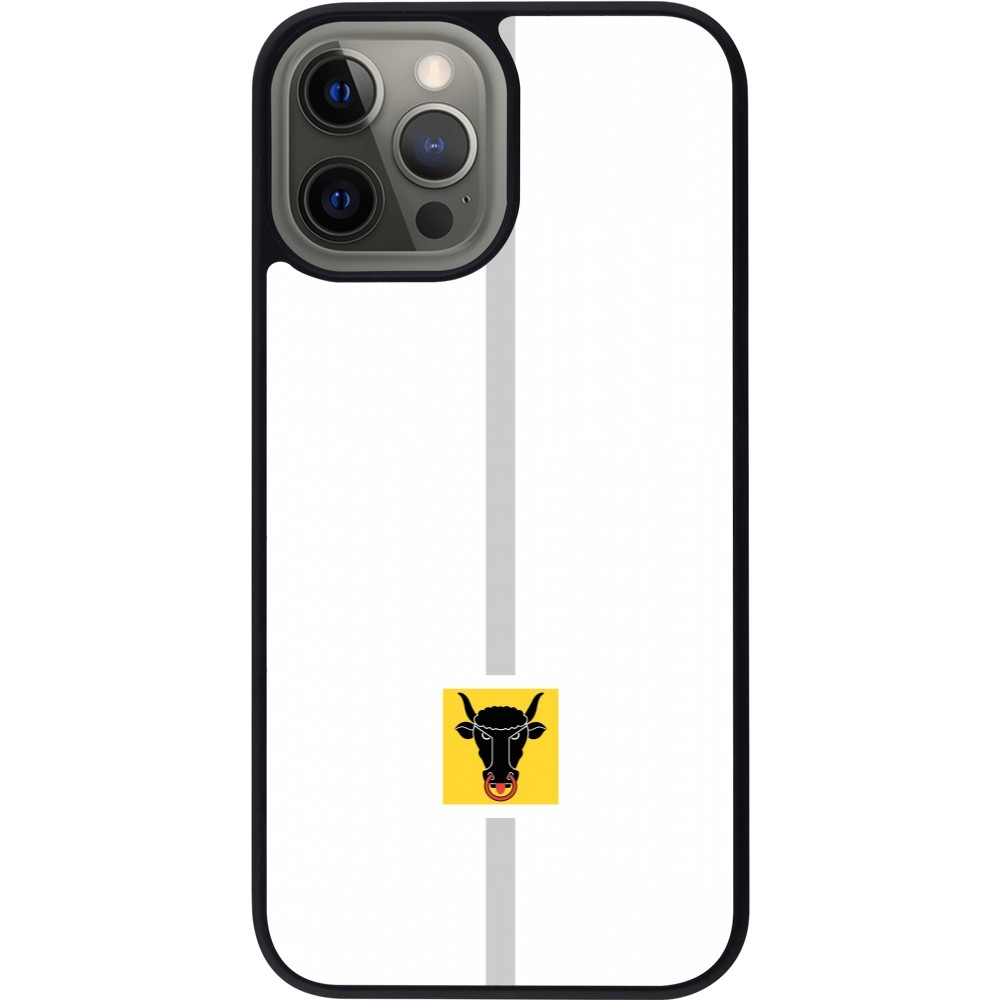 Coque iPhone 12 Pro Max - Silicone rigide noir Canton UR blanc