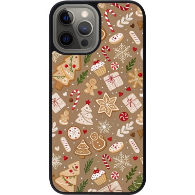 Coque iPhone 12 Pro Max - Silicone rigide noir Christmas 25 Pattern Ginger Cookie