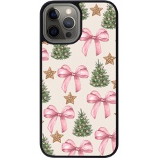 Coque iPhone 12 Pro Max - Silicone rigide noir Christmas 25 Vintage Ribbons